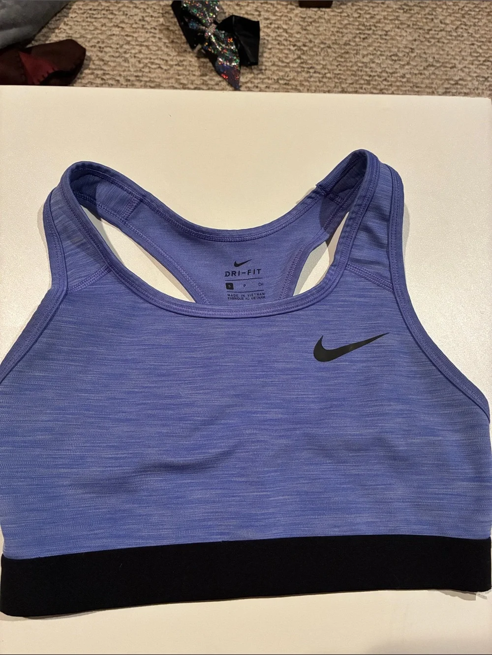 Nike Lavender and Black Dri-FIT Racerback Sports Bra